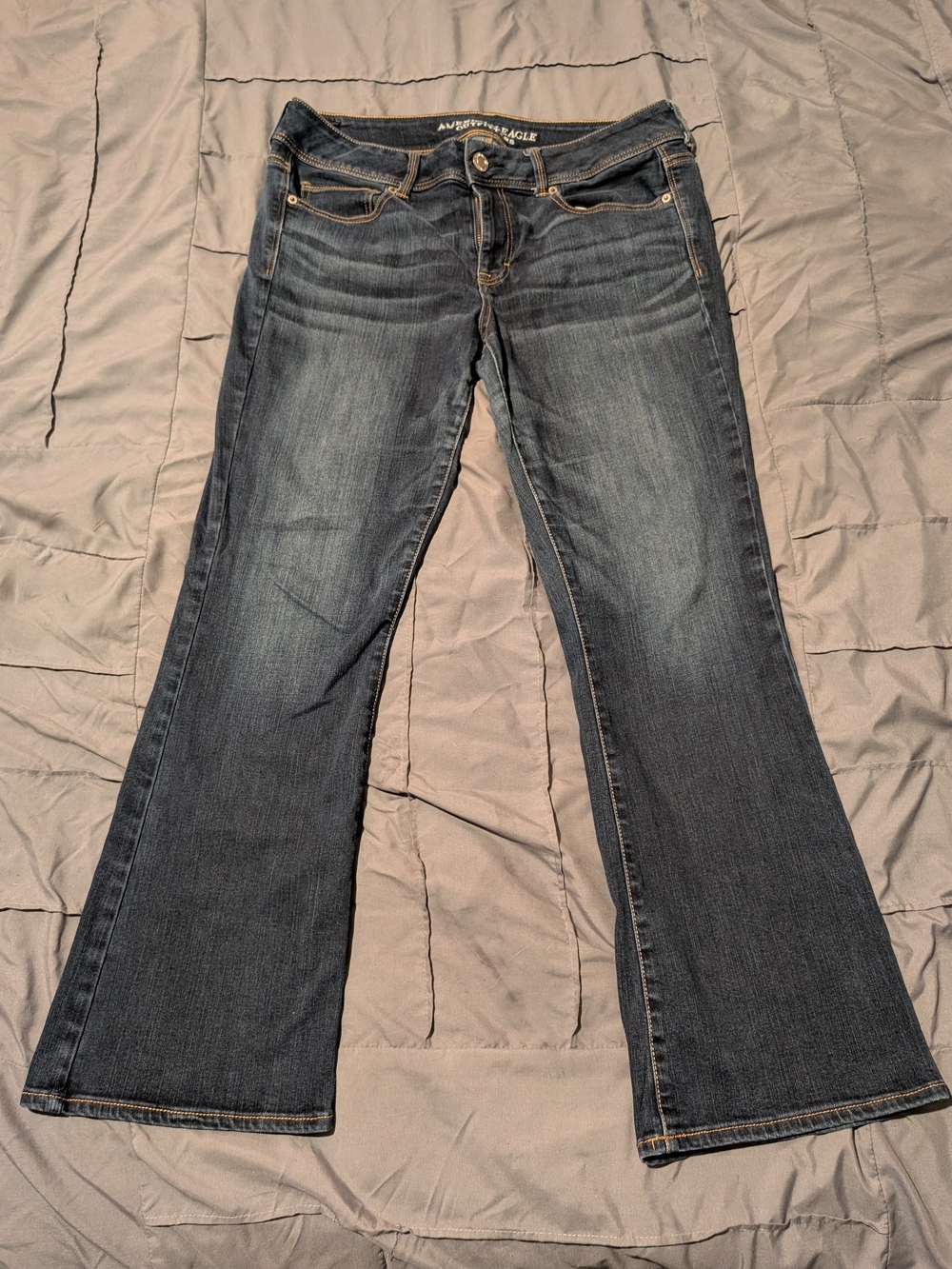 American Eagle Outfitters Women’s Dark Blue Flared Kickboot Jeans Size 14